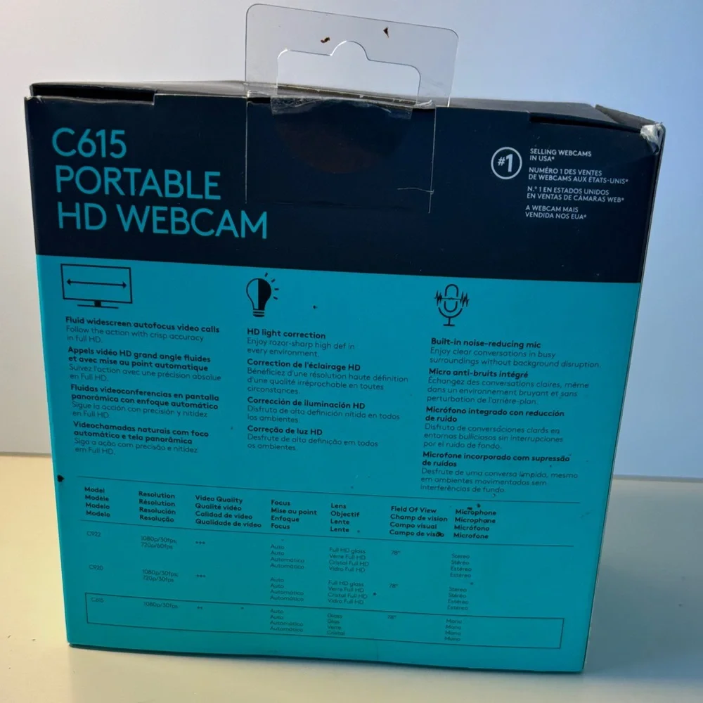 Logitech C615 HD Webcam - Black and Silver